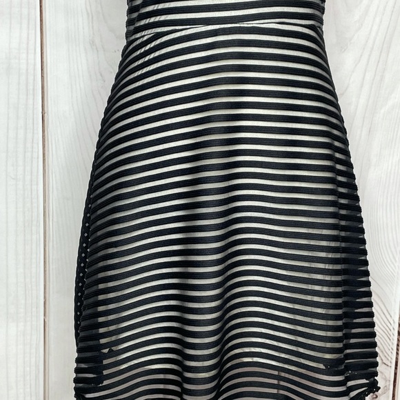 FREE PEOPLE BLACK MESH STRIPED SLEEVELESS DRESS SMALL - Picture 6 of 11
